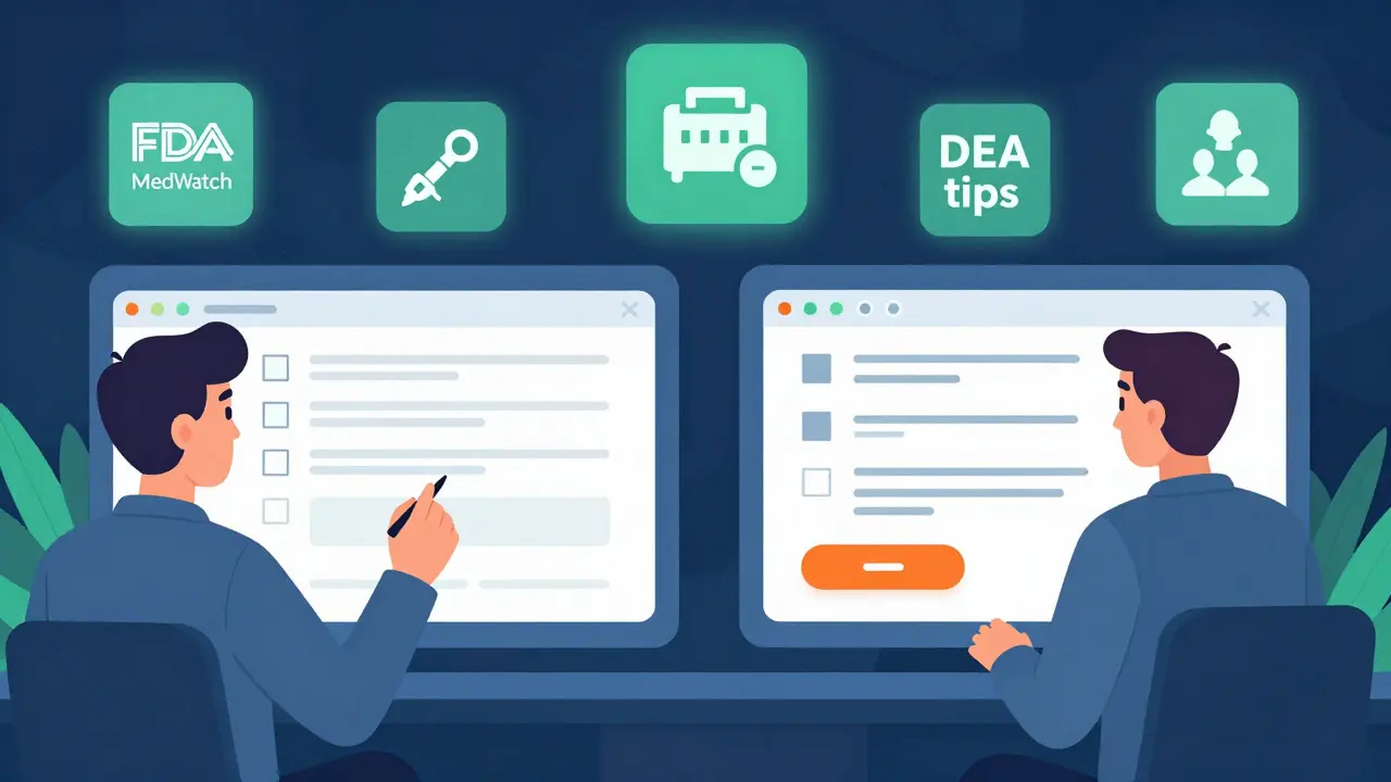 Illustration of online reporting form connecting to regulatory agency